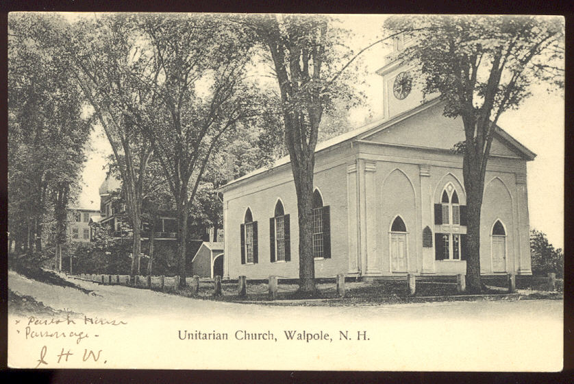 Early UDB Photo View Unitarian Church Walpole NH A2297  