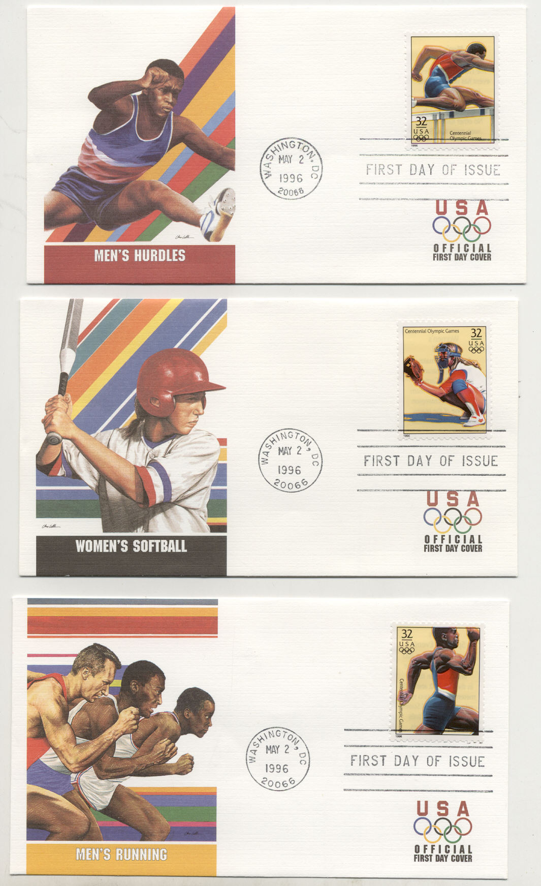 3068a t 1996 Olympic Games Cpl set of 20 FDCs with Fleetwood Cachets 