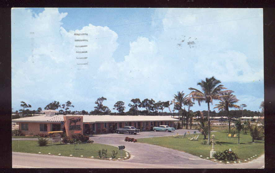 1956 Chrome Postcard Tropic Motel Fort Lauderdale FL Old cars A7065 | eBay